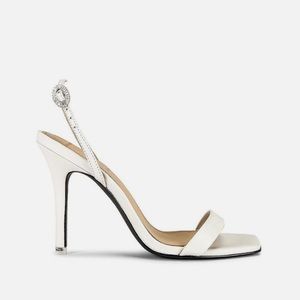 BLACK SUEDE STUDIO Carla Strappy Heeled Sandal in Ivory